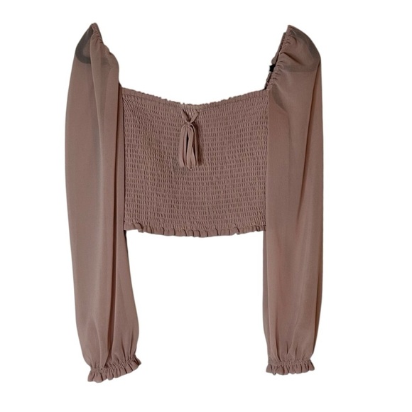 Aritzia Wilfred Saga Blouse- Smocked Square Neck Puff Sleeve Blouse- Size Medium - Picture 3 of 12